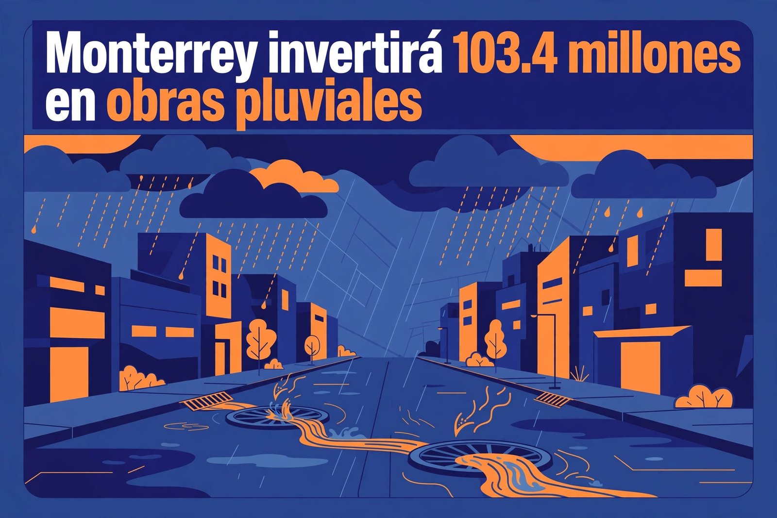 Gráfico editorial: Monterrey invertirá 103.4 millones en obras pluviales