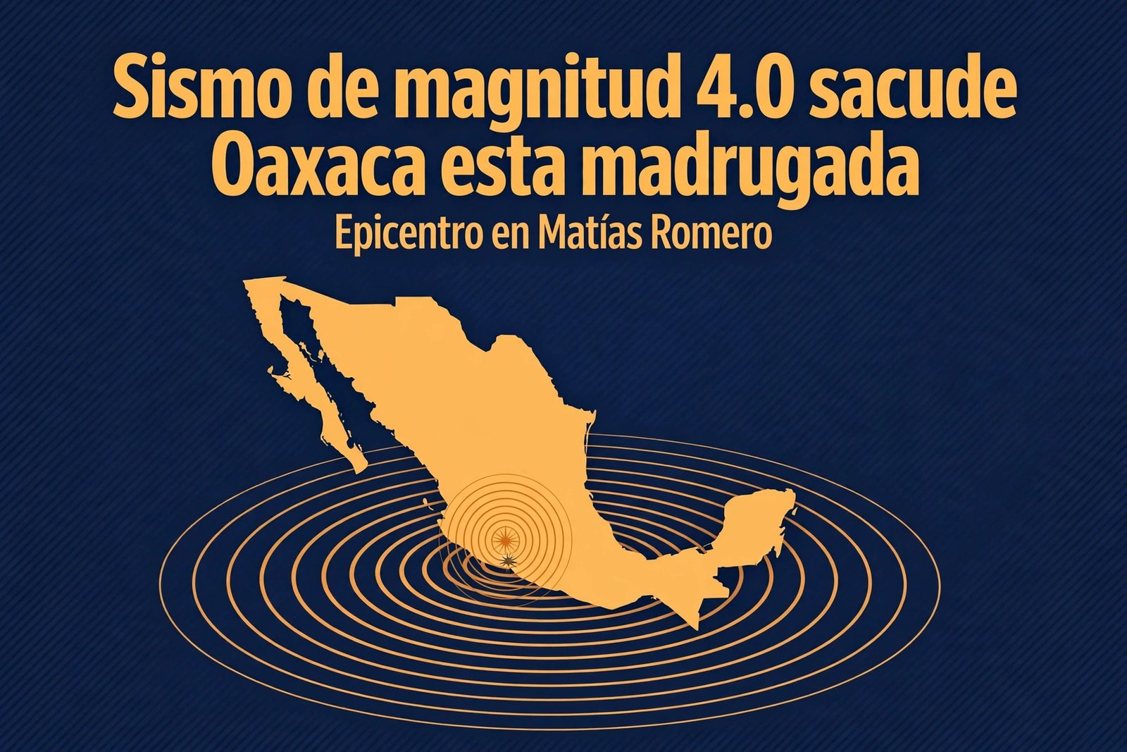 Gráfico editorial: Sismo de magnitud 4.0 en Oaxaca, epicentro en Matías Romero