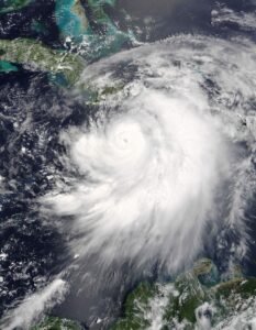 Imagen satelital ilustrativa de un huracán visto desde el espacio