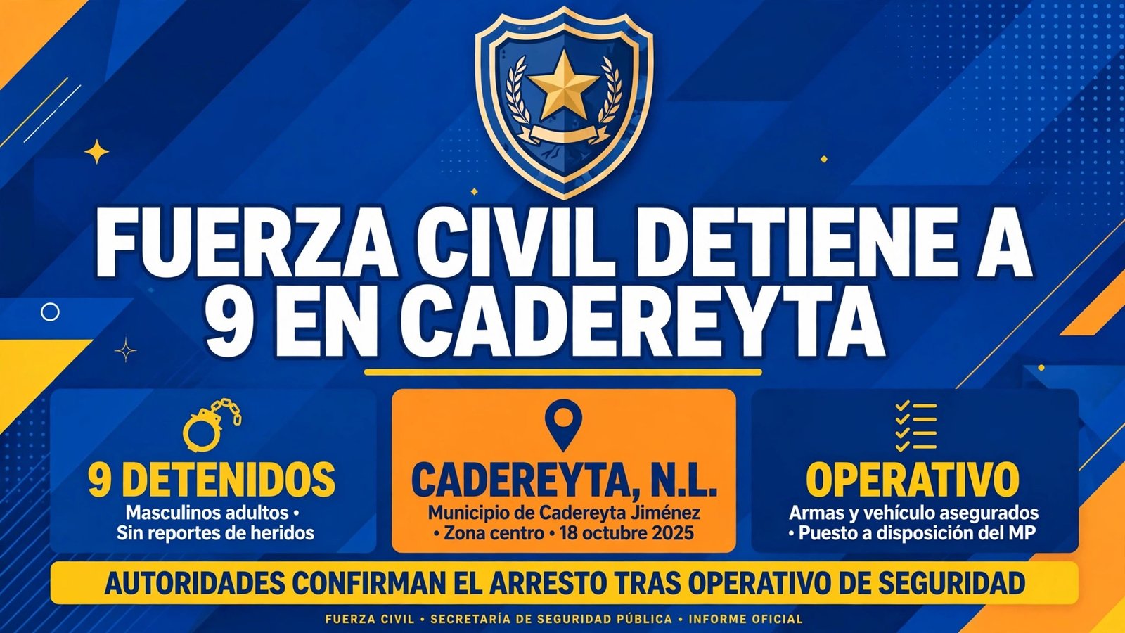 Operativo de Fuerza Civil en Nuevo León. Gráfica editorial: TopNoticias