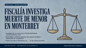 Fiscalía de Nuevo León investiga la muerte de una menor. Gráfica editorial: TopNoticias