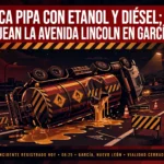 Gráfico editorial: volcadura de pipa en la avenida Lincoln, García