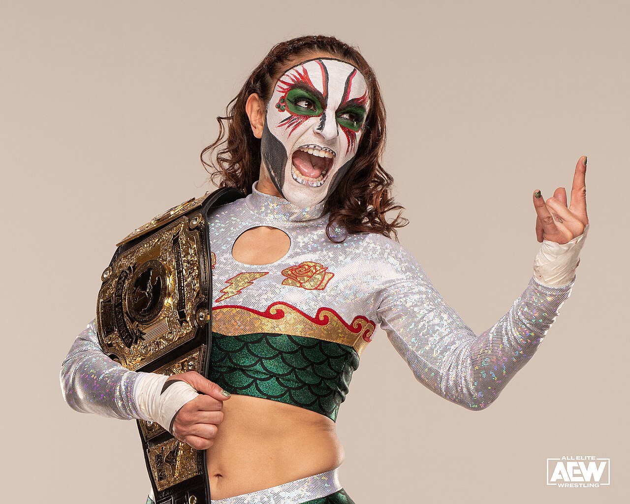 Thunder Rosa, campeona mundial femenil de All Elite Wrestling, una de las estrellas del cartel en Monterrey.