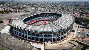 Vista aérea del Estadio Azteca, sede del partido América vs. Monterrey de la Jornada 11.