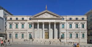 Palacio de las Cortes, sede del Congreso de los Diputados de España, en Madrid