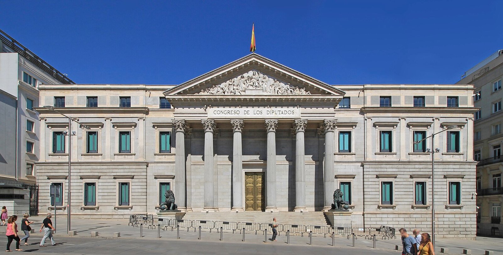 Palacio de las Cortes, sede del Congreso de los Diputados de España, en Madrid
