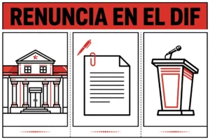 Gráfico editorial sobre la renuncia en el DIF de Santa Catarina