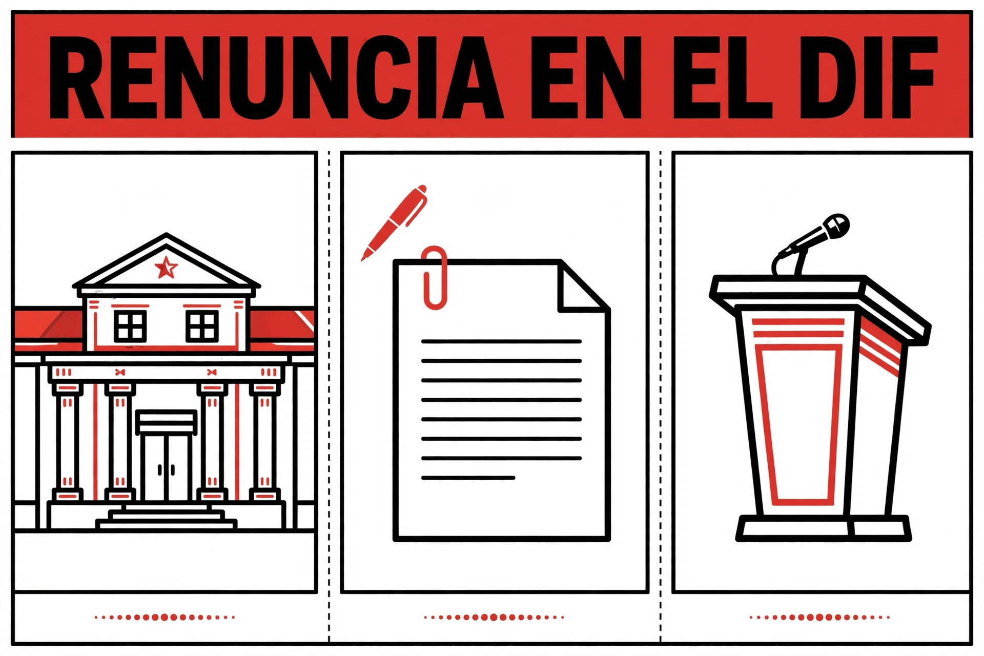 Gráfico editorial sobre la renuncia en el DIF de Santa Catarina