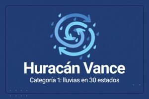 Gráfico editorial: huracán Vance, categoría 1, frente a las costas del Pacífico mexicano